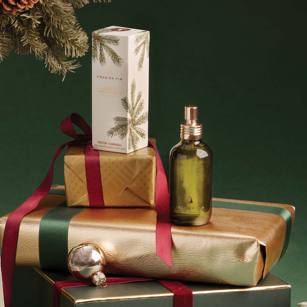 Thymes Frasier Fir Tree & Room Spray with Stack of Gifts image number 2